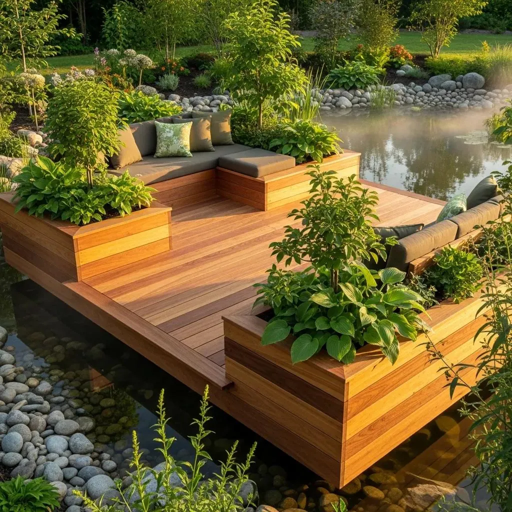 Wood deck builders in San Antonio crafting a natural backyard deck with pressure-treated pine, cedar, or hardwood
