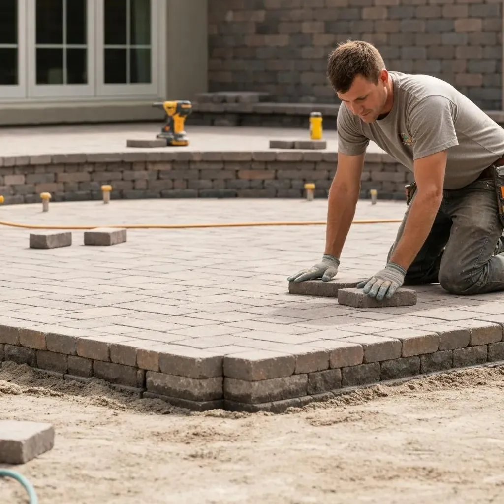Patio builders in San Antonio creating a custom outdoor patio for dining, lounging, and backyard entertaining